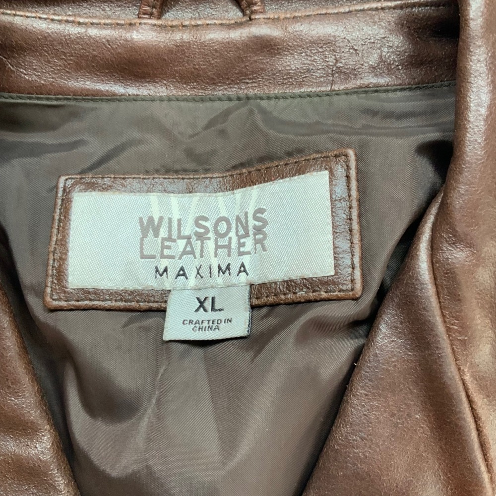 Vintage Wilsons Leather Maxima Brown Button Front Jacket Womens XL - Picture 2 of 15